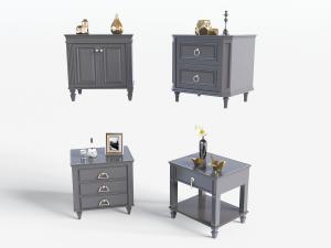 美式灰色床头柜