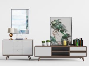 北欧实木电视柜玄关柜边柜