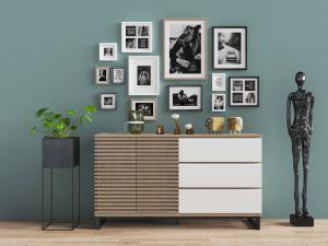 现代北欧实木玄关柜边柜