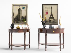欧式实木端景台3d模型 欧式实木端景台