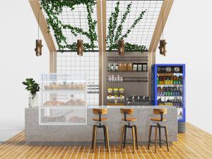 工业风大理石吧台吧凳