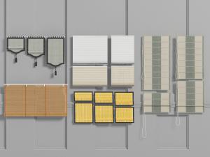 新中式竹帘卷帘升降帘3d模型 新中式竹帘卷帘升降帘