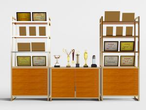 现代办公室奖状、奖杯展示装饰柜