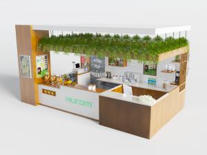 现代实木装饰的奶茶饮料店