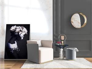 新中式单人沙发椅子边几坐墩3d模型 新中式单人沙发椅子边几坐墩