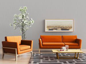 北欧实木双人单人沙发茶几组合