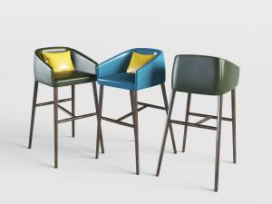 北欧皮革休闲吧椅