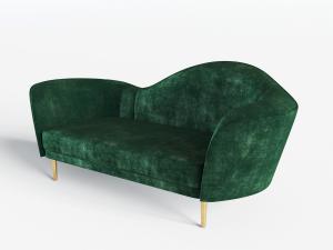 现代轻奢绿色多人沙发