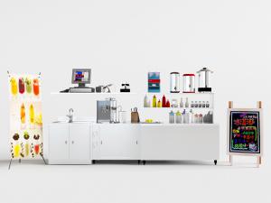 现代奶茶店饮料店料理台