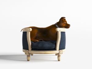 美式低靠背单人沙发和狗3d模型 美式低靠背单人沙发和狗