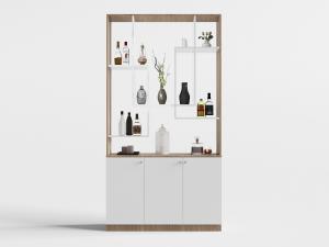 现代实木上部开放式装饰柜