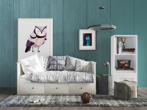 北欧儿童可收纳婴儿床装饰置物架