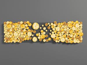 大小不等的圆形木桩墙饰挂件