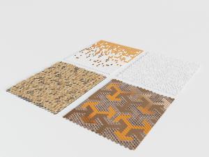 现代立体几何图案的长方形地毯3d模型 现代立体几何图案的长方形地毯