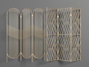 现代轻奢铁艺屏风