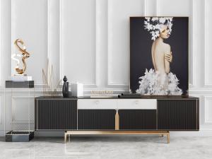 现代新中式黑色电视柜