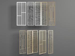 新中式金属铁艺隔断3d模型 新中式金属铁艺隔断