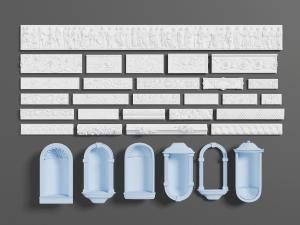 欧式雕花浮雕线条、壁龛3