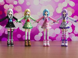 四个美少女动漫卡通游戏人物