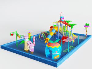 儿童水上乐园游乐设施设备3d模型 儿童水上乐园游乐设施设备