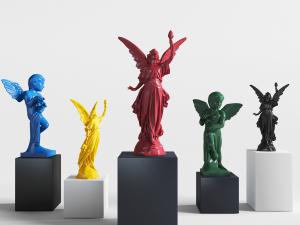 欧式彩色天使雕像