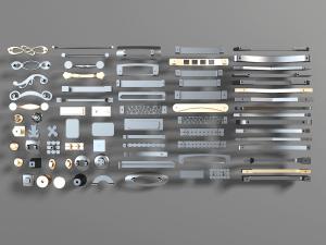 新中式金属拉手五金件3d模型 新中式金属拉手五金件