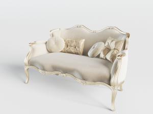 简欧金属雕花边框多人沙发