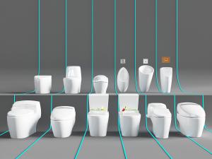 建材市场不同款式的智能、抽水马桶、便池3d模型 建材市场不同款式的智能、抽水马桶、便池