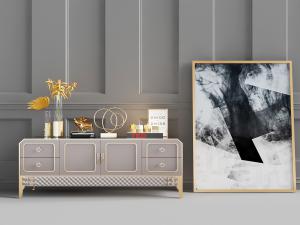 新中式切角电视柜