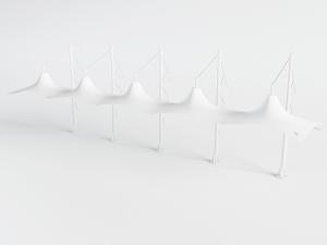 公交站体育看台拉膜雨棚