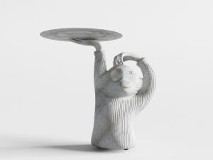 现代石雕猴子托盘茶几3d模型 现代石雕猴子托盘茶几