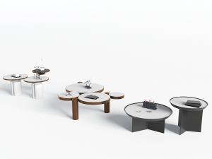 新中式圆形茶几3d模型 新中式圆形茶几