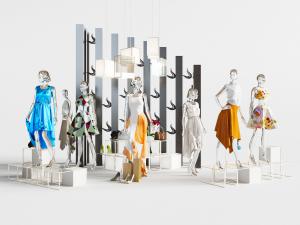 服装店里的女装模特3d模型 服装店里的女装模特