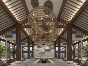 新中式售楼处大厅大堂前台接待洽谈区