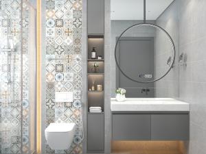 北欧卫浴间卫生间淋浴房