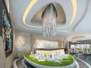 后现代售楼处大厅大堂前台接待台