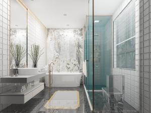 北欧卫浴间卫生间淋浴房