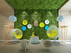 北欧接待区植物墙