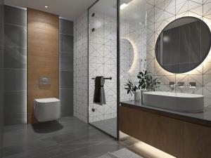 北欧卫浴间卫生间淋浴房