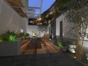 新中式酒店露天包厢包间