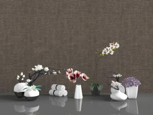 中式陶瓷花瓶蝴蝶兰花卉