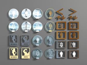现代公共厕所男女标识牌
