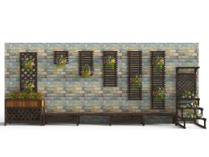 欧式实木菱形墙面花架盆栽植物