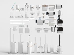 马桶刷、抽纸架和牙缸卫浴用品