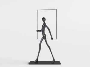 现代黑色抽象小人雕塑雕像