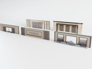 新中式小区大门景观背景墙