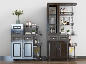 美式实木玄关装饰柜