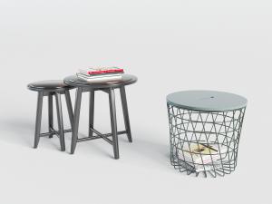 北欧圆形可收纳的茶几3d模型 北欧圆形可收纳的茶几