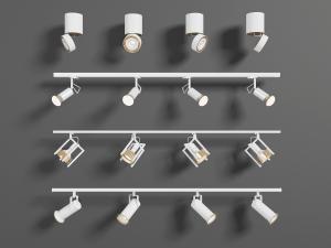 现代可调转方向的筒灯轨道灯