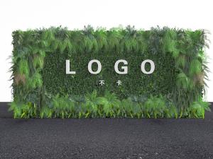 现代植物墙造型的门头